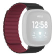 Fitbit Versa 3 / 4 / Fitbit Sense / Sense 2 Flexible Watch Band Magnetic Strap Replacement - Black+Orange