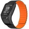 TomTom Runner 2 / 3 / Spark / Adventurer Watch Band Flexible Magnetic Strap with Case - Black+Orange