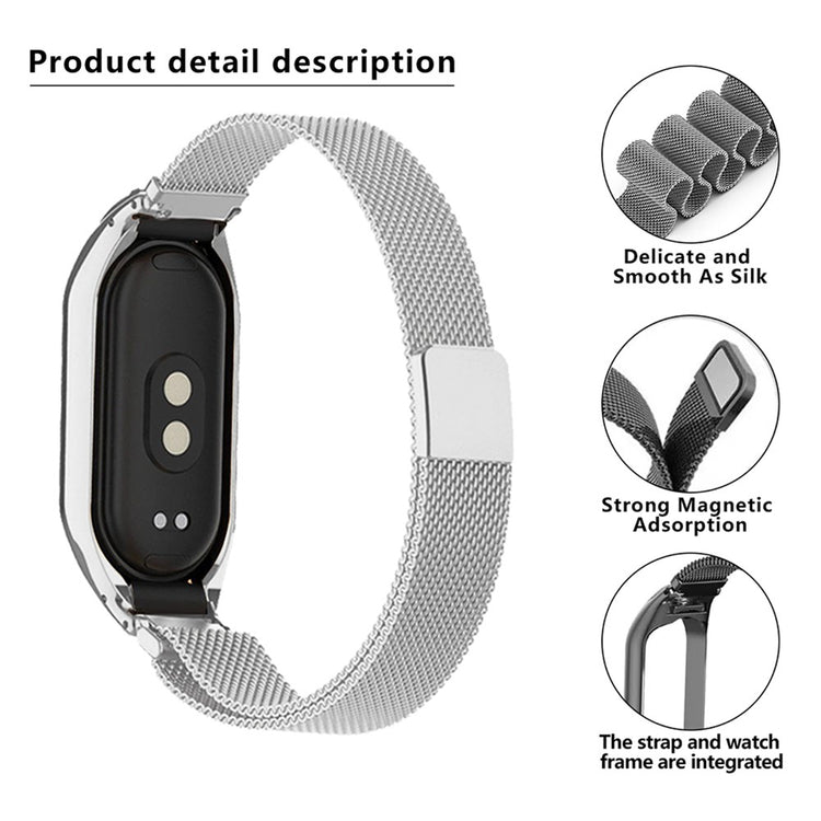 Metal Universal Rem passer til Xiaomi Mi Band 3 / Xiaomi Mi Smart Band 4 - Sort#serie_3