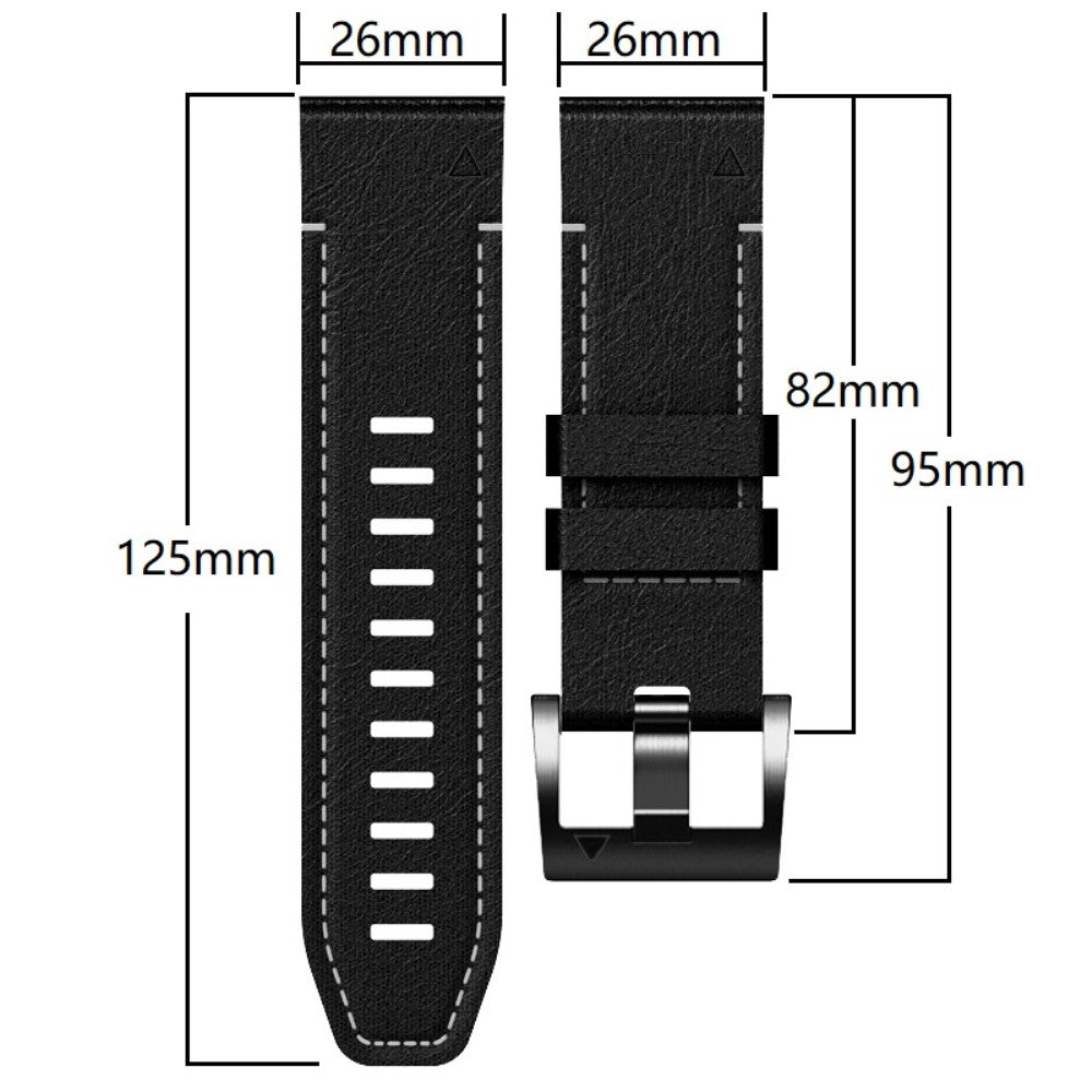 Garmin 26mm Quickfit Universal Watch Strap Leather Coated Flexible Wrist Band - Brown#serie_2