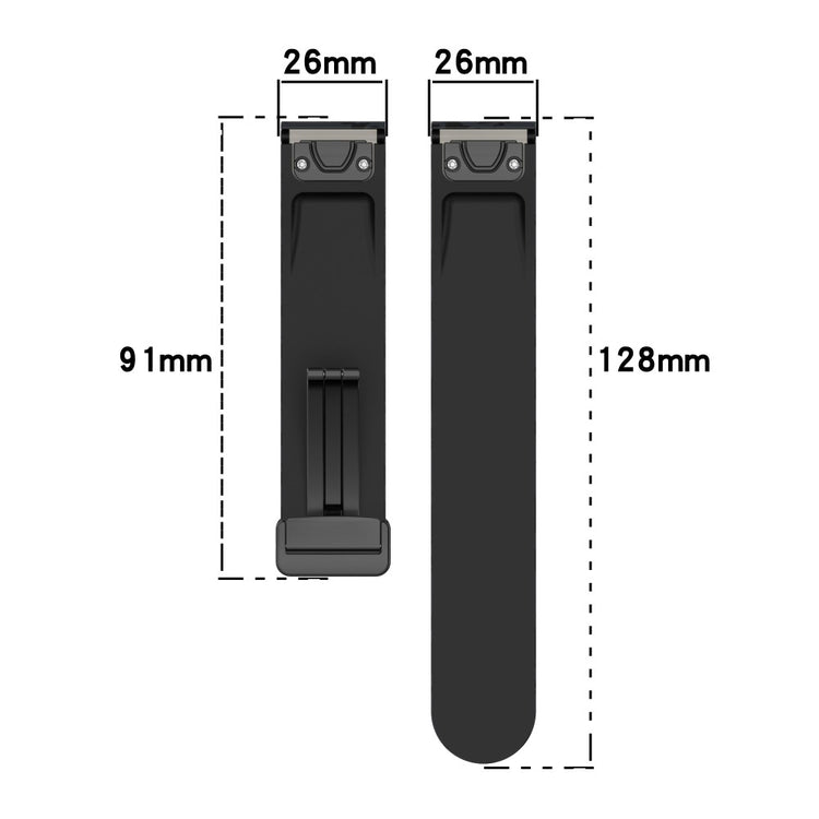 Garmin 26mm Quickfit Universal Black Buckle Watch Band Flexible Strap - Mosaic#serie_8