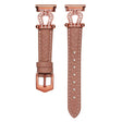 Samsung Galaxy Watch6 Classic 47mm 43mm / GarminActive 5 Watch Strap 20mm U-shape Cowhide Leather Band - Light Brown / Rose Gold Buckle Buckle