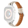 Apple Watch Series 41mm - 40mm - 38mm Universal Genuine Cow Leather Watch Straps - White / Silver Buckle Buckle
