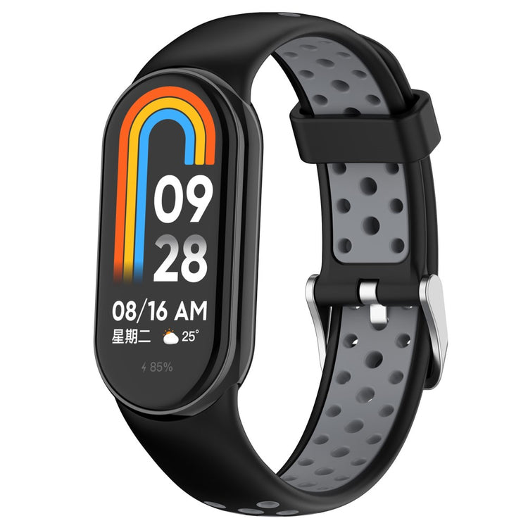 Vildt Sejt Silikone Rem passer til Xiaomi Smart Band 8 - Sort#serie_1