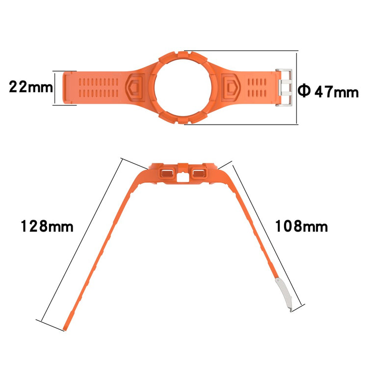 Samsung Galaxy Watch4 44mm Flexible Watch Band Replacement Strap with Integrated Watch Case - Orange#serie_2