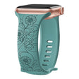 Apple Watch Series 41mm - 40mm - 38mm Universal Watch Band Flower Engraved Strap - Sunflower / Green
