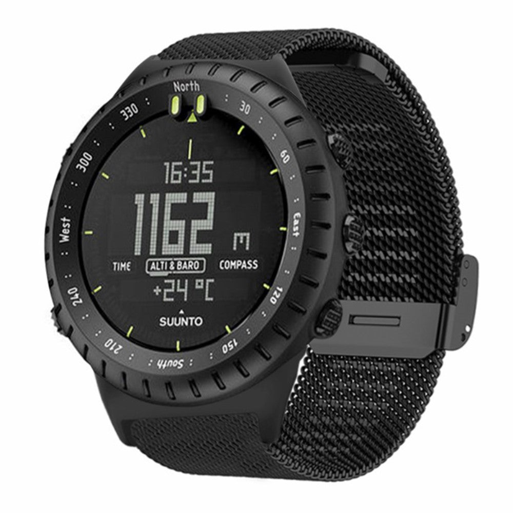 Meget Holdbart Metal Rem passer til Suunto Core - Sort#serie_1