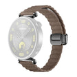18mm Universal Watch Band - Genuine Cow Leather Coated Silicone Magnetic Strap Replacement - Light Tan