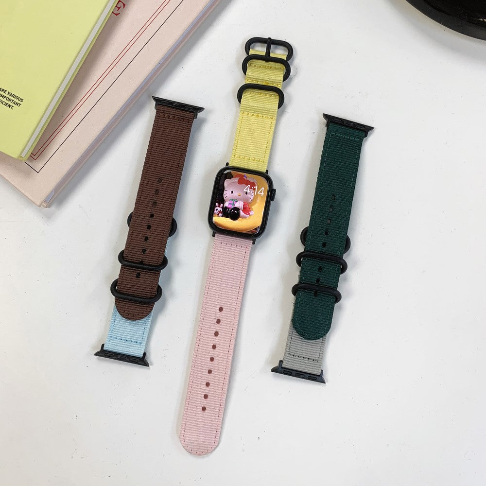 Super Flot Nylon Universal Rem passer til Apple Smartwatch - Brun#serie_2