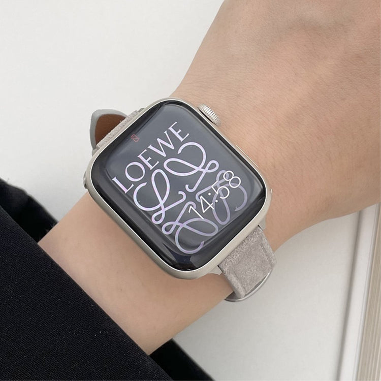 Meget Fed Kunstlæder Universal Rem passer til Apple Smartwatch - Sølv#serie_3