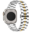 Stainless Steel Band Apple Watch Series 41mm / 40mm / 38mm Replacement Strap - Silver+Gold