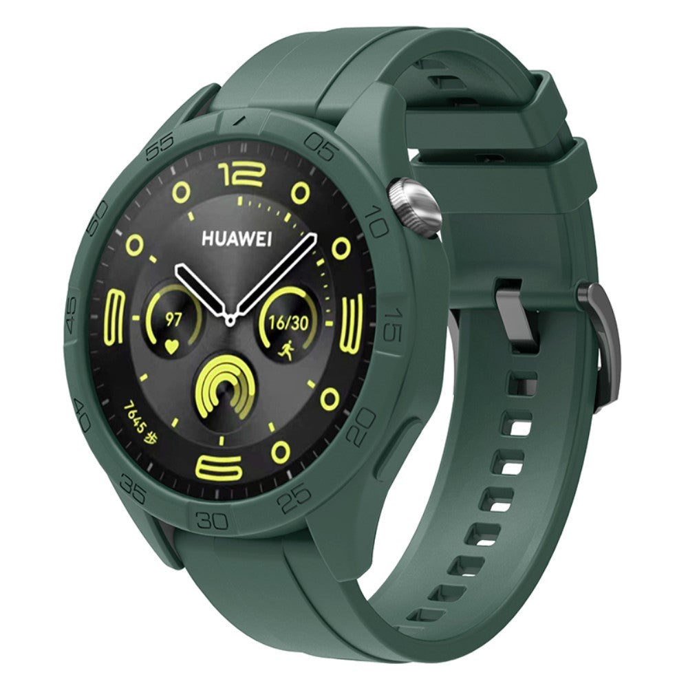 Silikone Rem med Etui passer til Huawei Watch GT 4 46mm - Grøn#serie_8