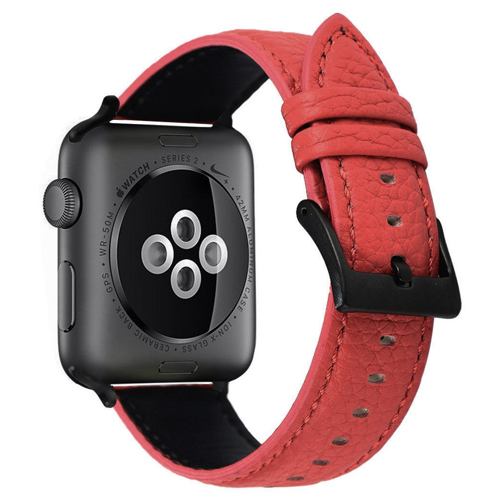 Helt Vildt Godt Ægte Læder Universal Rem passer til Apple Smartwatch - Rød#serie_5