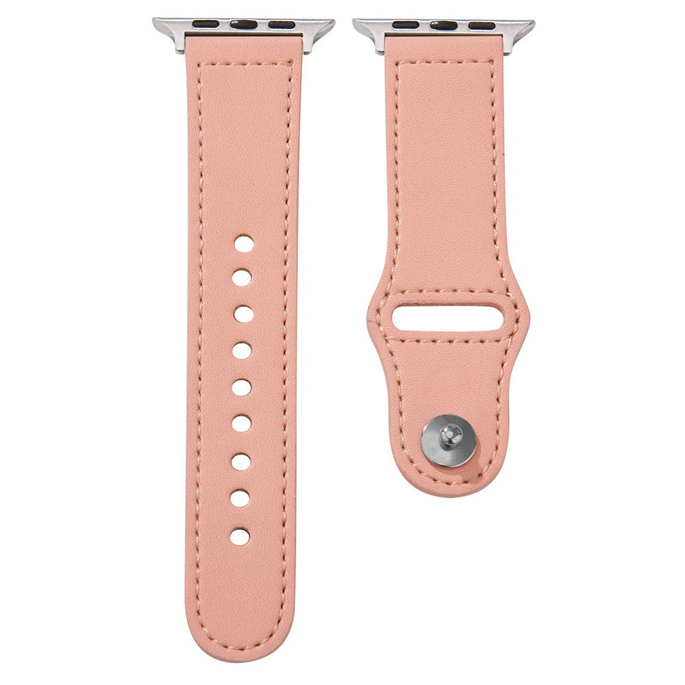Fortrinligt Ægte Læder Universal Rem passer til Apple Smartwatch - Pink#serie_8