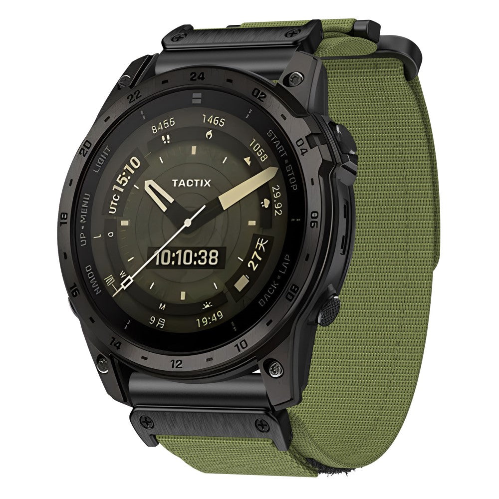 Rigtigt Elegant Nylon Universal Rem passer til Garmin Smartwatch - Grøn#serie_3