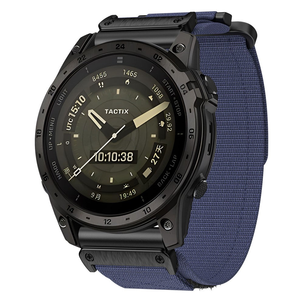 Rigtigt Elegant Nylon Universal Rem passer til Garmin Smartwatch - Blå#serie_4