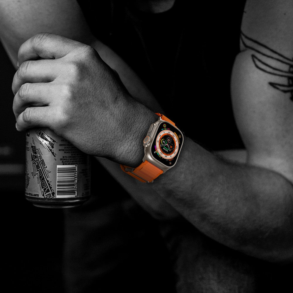 Helt Vildt Slidstærk Nylon Universal Rem passer til Apple Smartwatch - Orange#serie_2