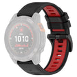 Garmin Fenix 7S / 7S Pro / 6S QuickFit 20mm Silicone Watch Band Dual Color Strap Replacement - Black+Red