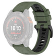 Garmin Fenix 7 / 7 Pro / 6 / 6 Pro QuickFit 22mm Watch Band Dual Color Silicone Strap - Olive Green+Black