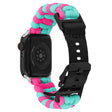 Apple Watch Series 41mm - 40mm - 38mm Universal Nylon Rope Watch Band Dual Color - Lake Blue+Pink
