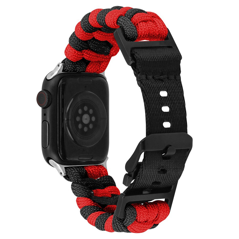 Super Hårdfør Nylon Universal Rem passer til Apple Smartwatch - Rød#serie_13