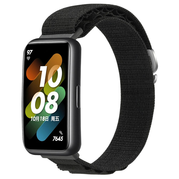 Super Nydelig Nylon Rem passer til Huawei Band 7 - Sort#serie_1