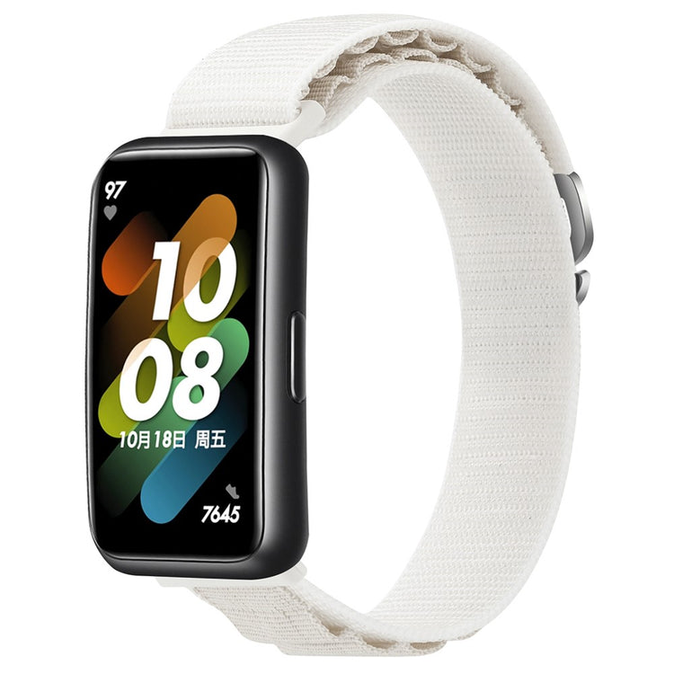 Super Nydelig Nylon Rem passer til Huawei Band 7 - Hvid#serie_8