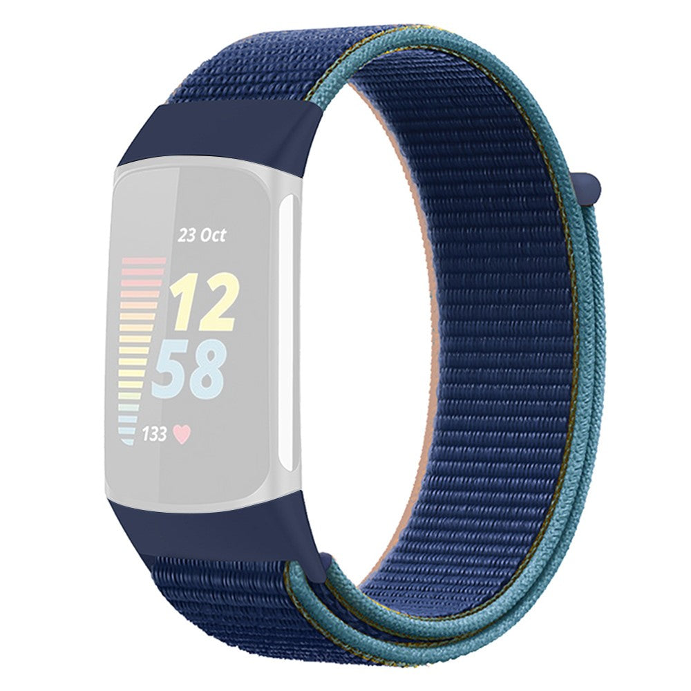 Helt Vildt Nydelig Nylon Rem passer til Fitbit Charge 2 - Blå#serie_4