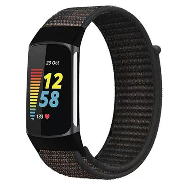 Sejt Nylon Universal Rem passer til Fitbit Charge 3 / Fitbit Charge 4 - Sort#serie_1