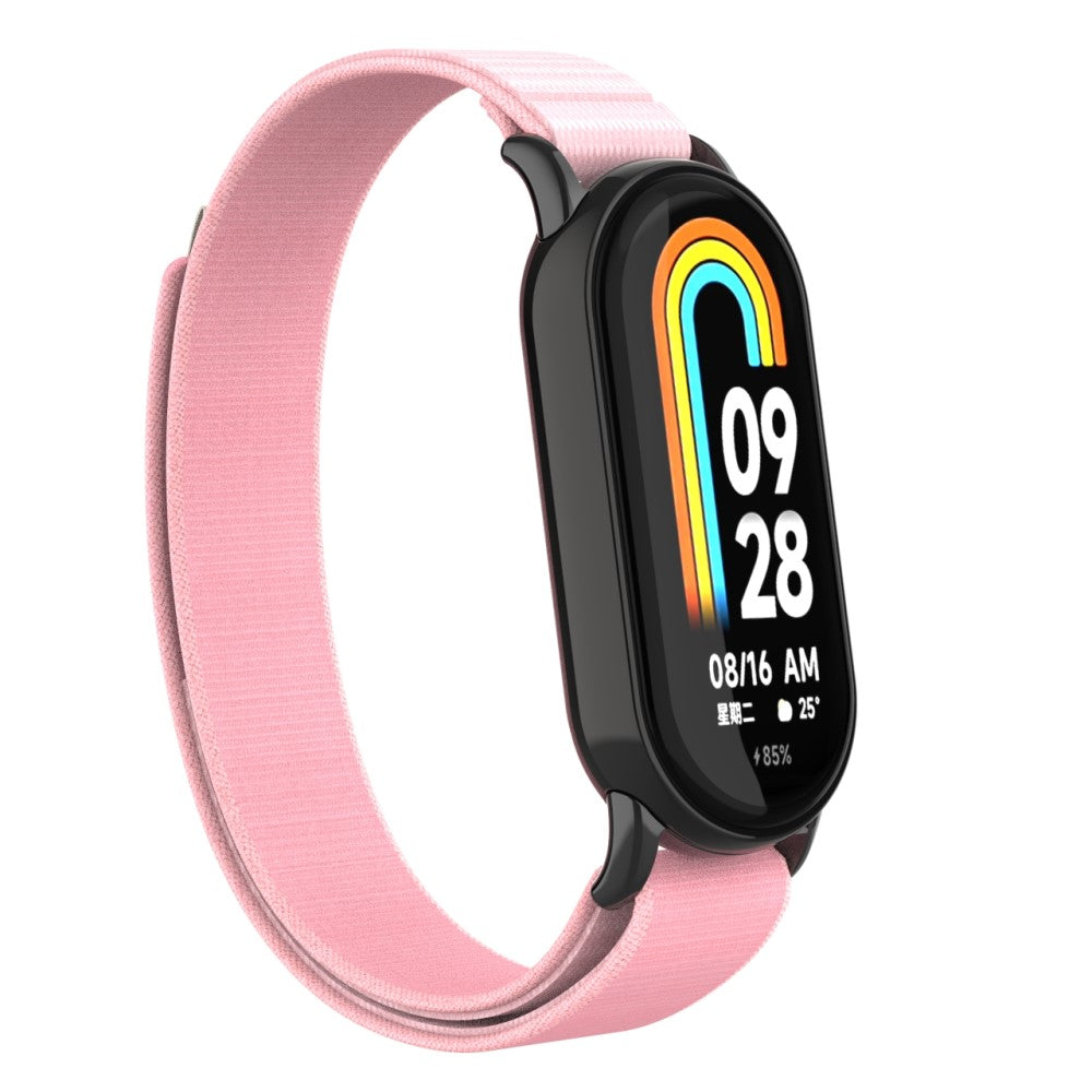 Helt Vildt Flot Nylon Rem passer til Xiaomi Smart Band 8 - Pink#serie_1