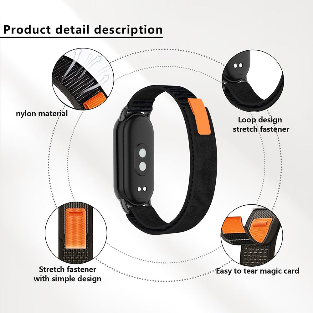 Helt Vildt Flot Nylon Rem passer til Xiaomi Smart Band 8 - Blå#serie_4