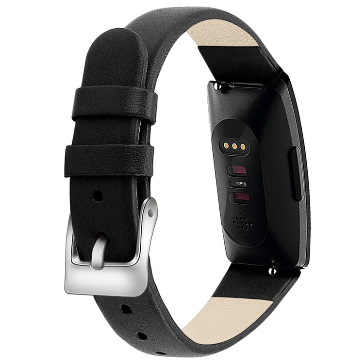 Incredibly Cool Fitbit Inspire 1 Genuine Leather Strap - Black#serie_5