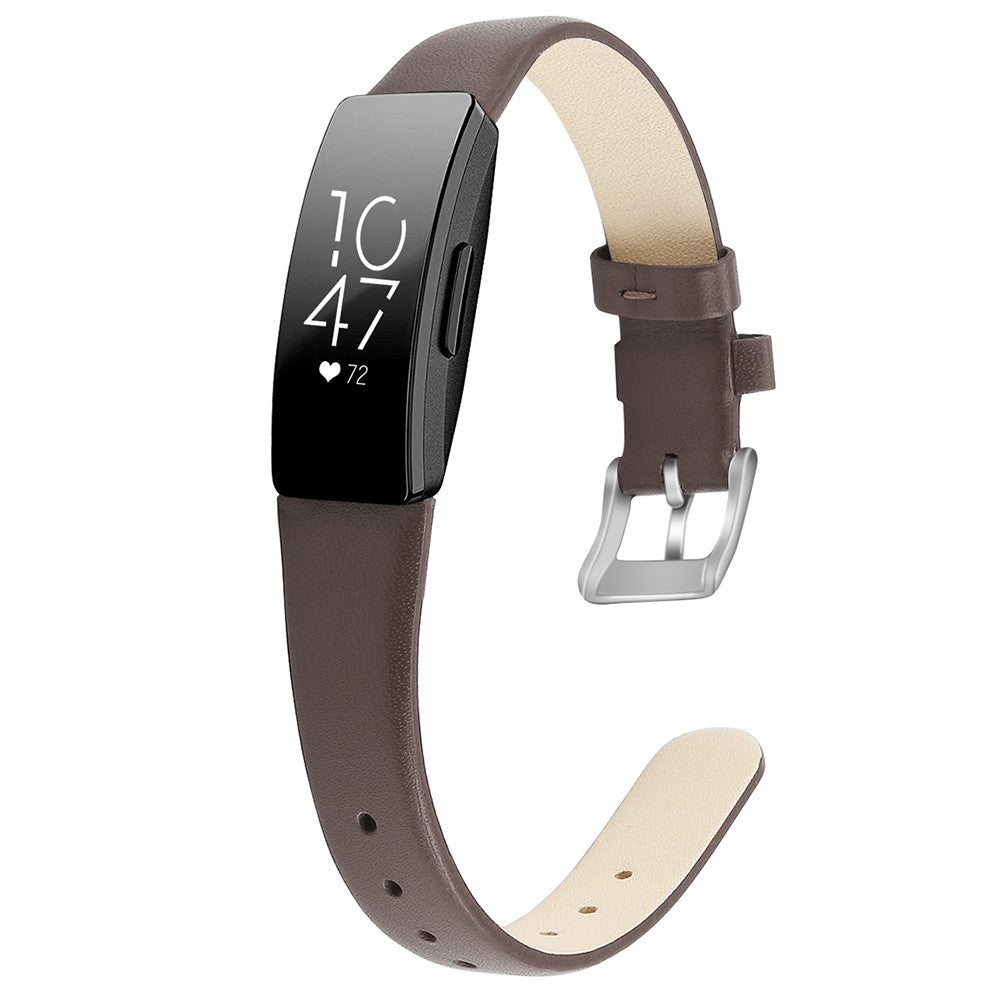 Incredibly Cool Fitbit Inspire 1 Genuine Leather Strap - Silver#serie_6