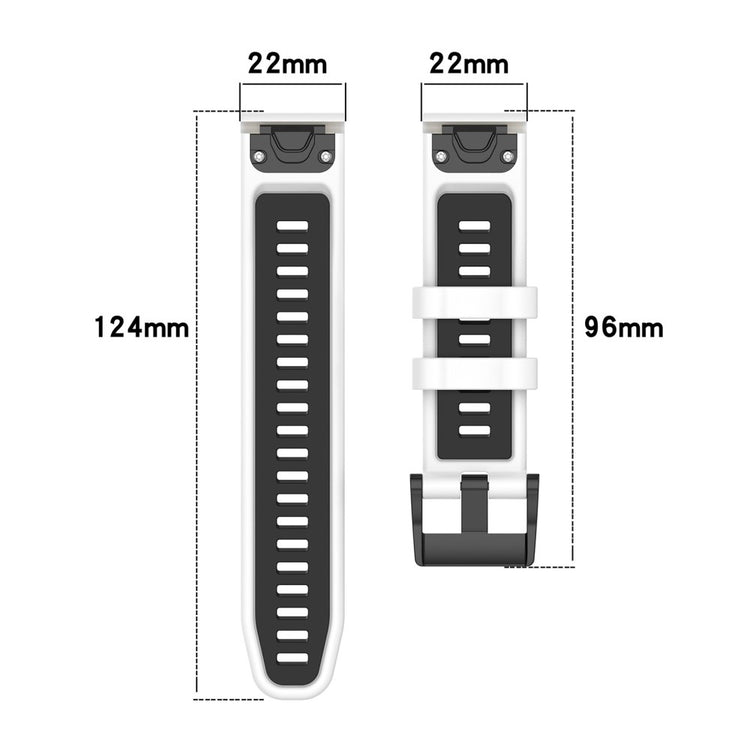 Garmin Fenix 7 / Fenix 7 Pro Silicone Watch Band 22mm Replacement Straps - Black+Green#serie_7