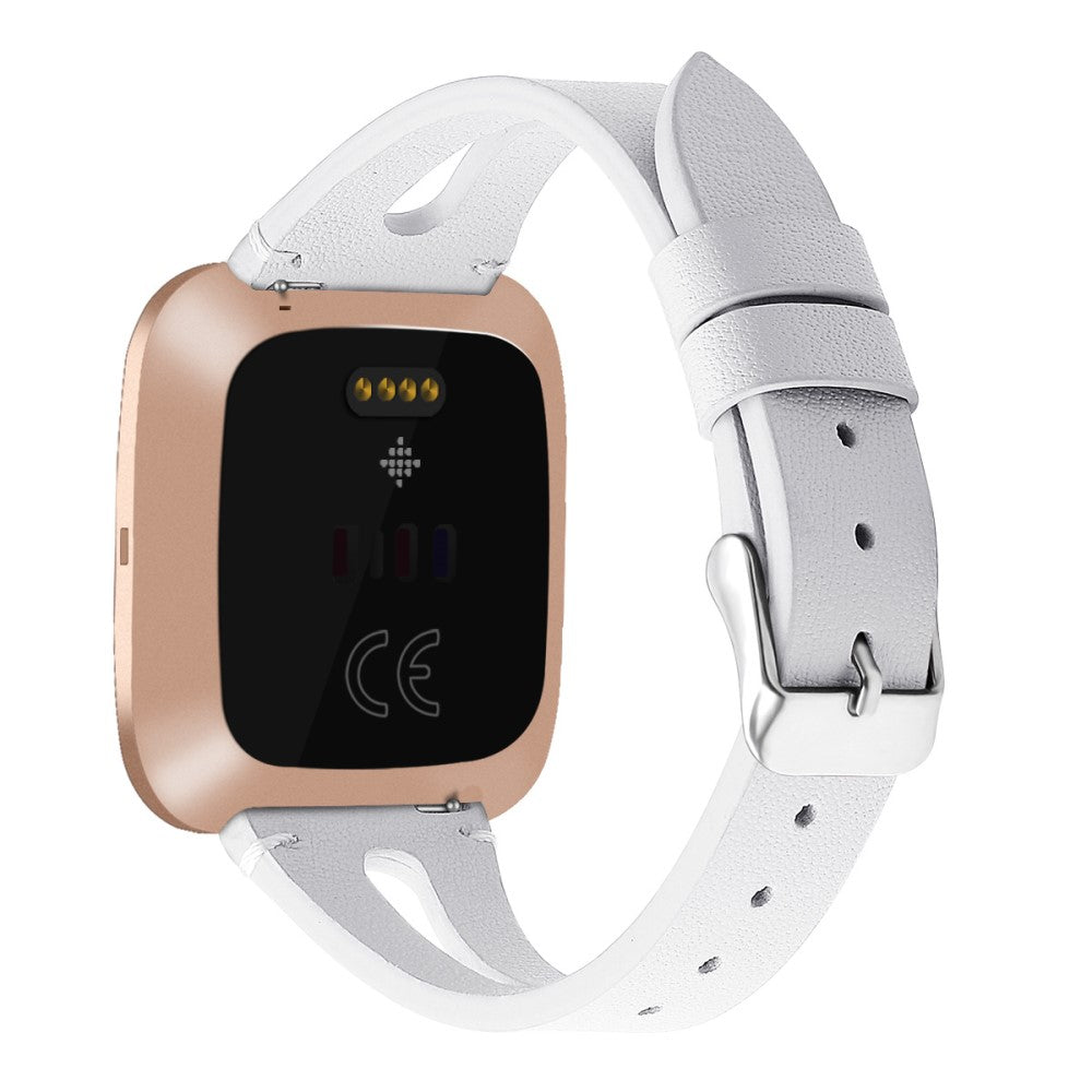 Mega Fashionable Fitbit Versa 3 Genuine Leather Strap - White#serie_2