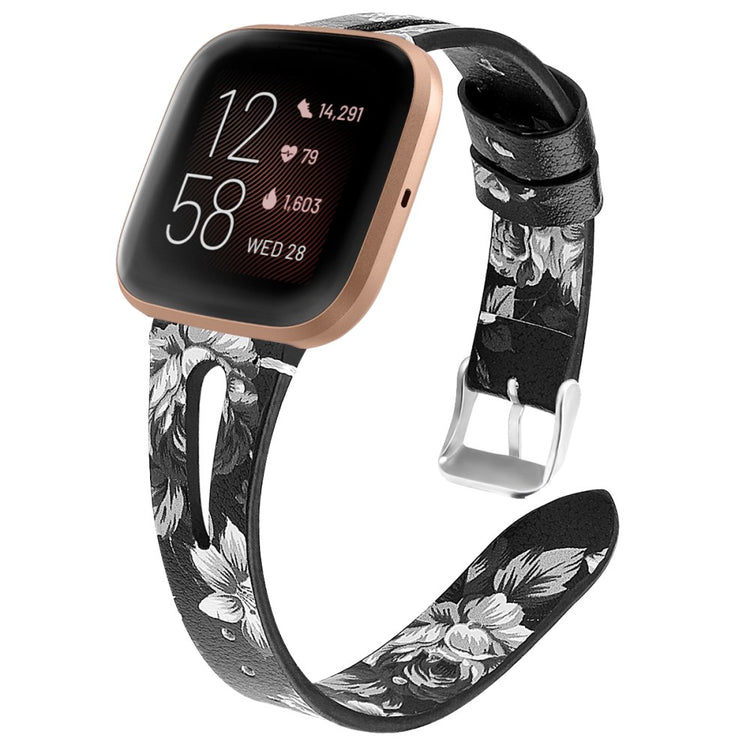 Mega Fashionable Fitbit Versa 3 Genuine Leather Strap - Silver#serie_7