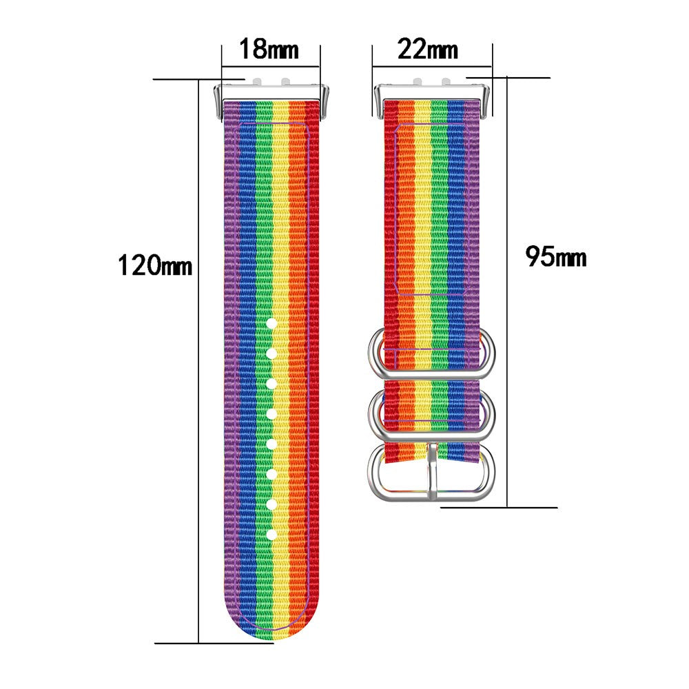 Samsung Galaxy Fit3 SM-R390 Nylon Watch Strap Three Rings Replacement Wrist Band - Blue+Red+Blue#serie_9