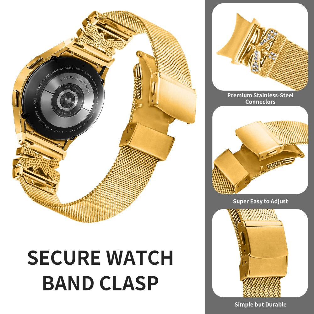 Incredibly Durable Samsung Smartwatch Metal Universel Strap - Gold#serie_1