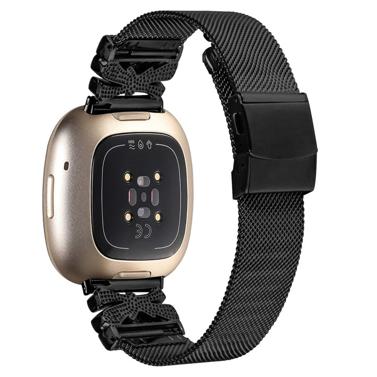 Sweet Fitbit Versa 4 / Fitbit Sense 2 Metal Universel Strap - Black#serie_153