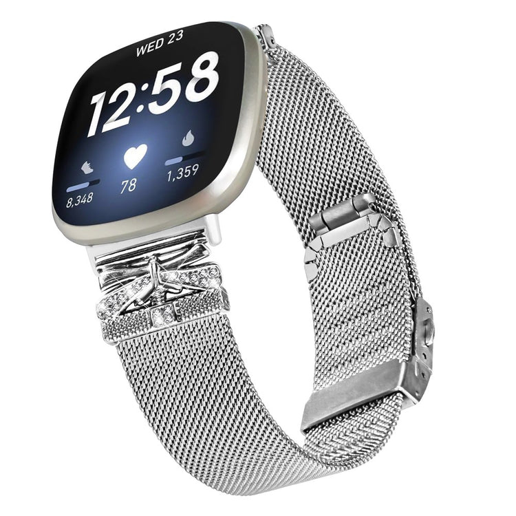 Sweet Fitbit Versa 4 / Fitbit Sense 2 Metal Universel Strap - Silver#serie_154