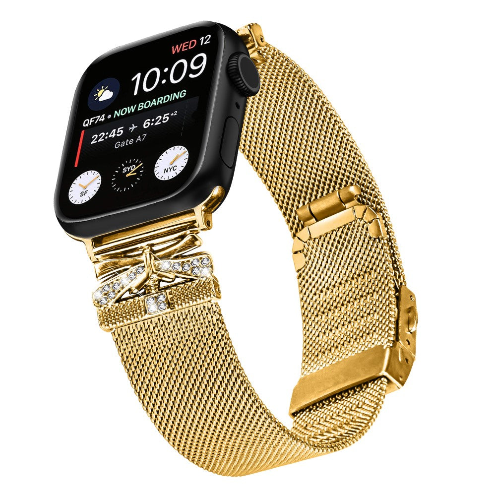 Nice Apple Smartwatch Metal And Rhinestone Universel Strap - Gold#serie_1