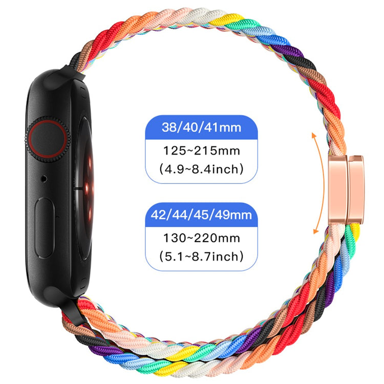 For Apple Watch Ultra 2 Ultra 49mm  /  9 8 7 45mm  /  SE (2023) SE (2022) SE 6 5 4 44mm  /  3 2 1 42mm Watch Strap Braided Nylon Band - Crimson Cherry#serie_12