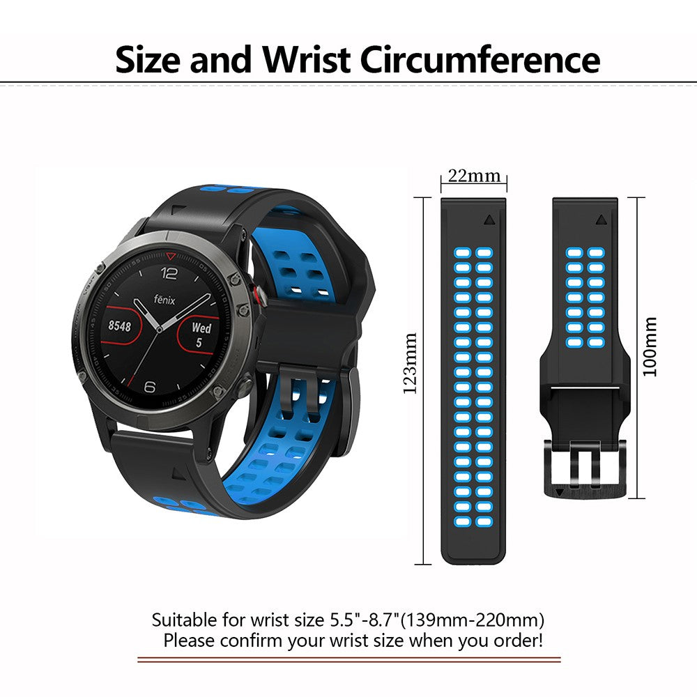 Delightful Garmin Smartwatch Silicone Universel Strap - Blue#serie_10