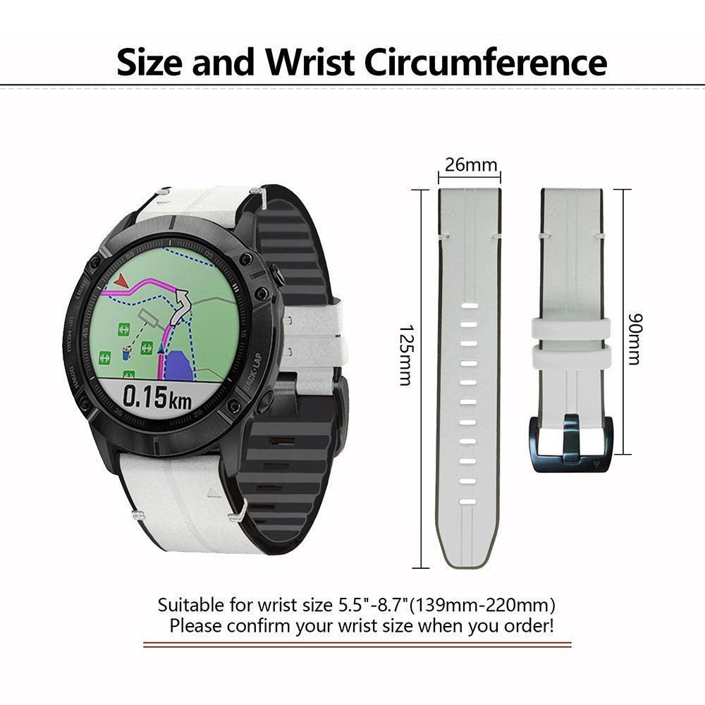 Delightful Garmin Smartwatch Silicone Universel Strap - Silver#serie_3