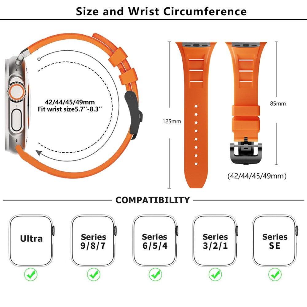 Remarkably Tough Apple Smartwatch Silicone Universel Strap - Silver#serie_8