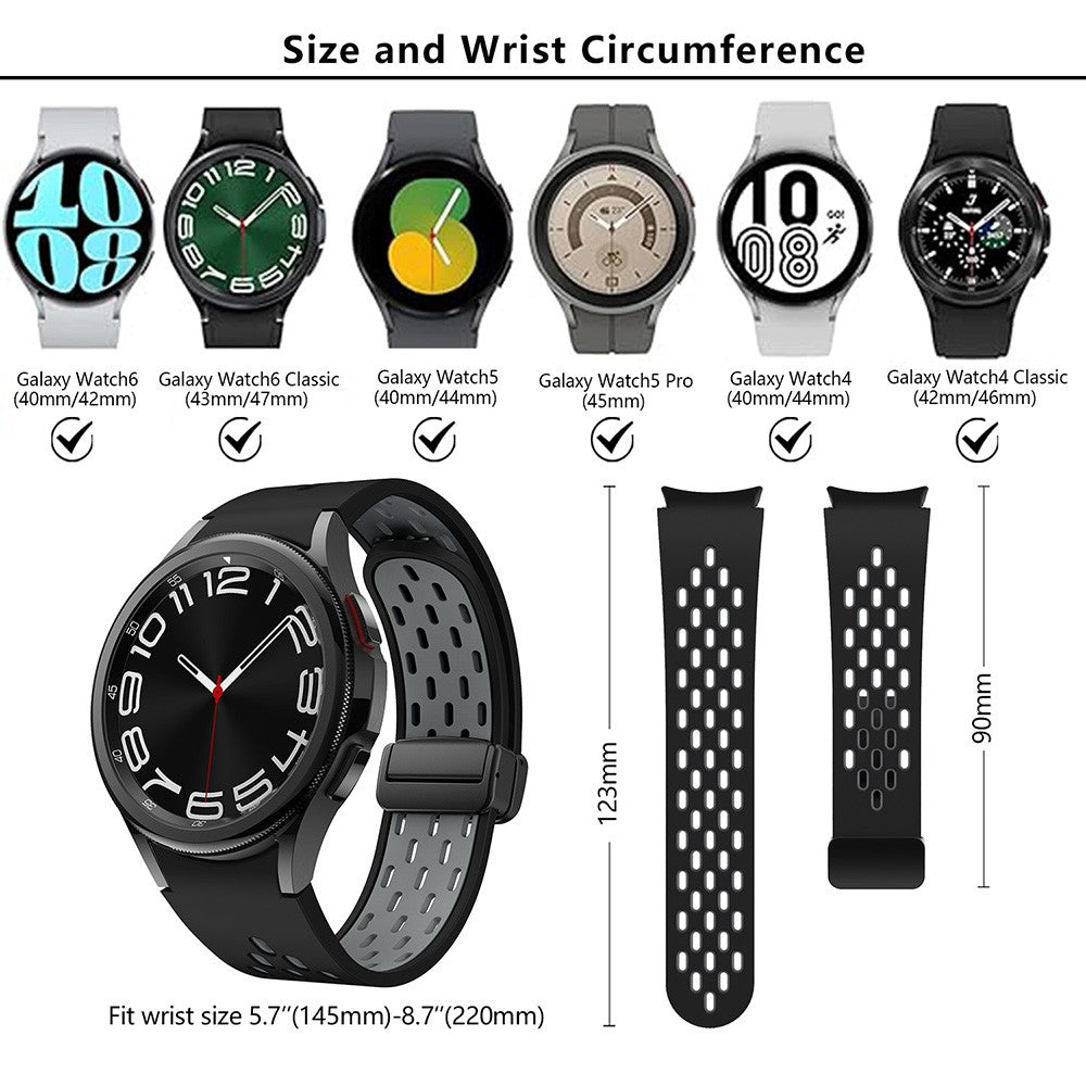 Mega Tough Samsung Smartwatch Silicone Universel Strap - Black#serie_9