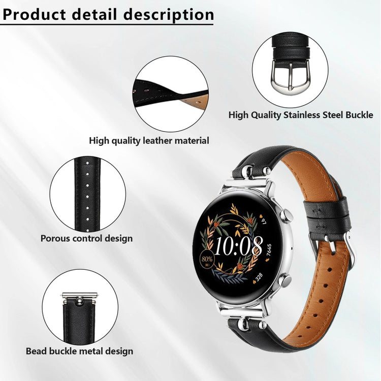 Samsung Galaxy Watch 5 Pro / Samsung Galaxy Watch 6 Classic (47mm) Genuine Leather Universel Strap - Silver#serie_8