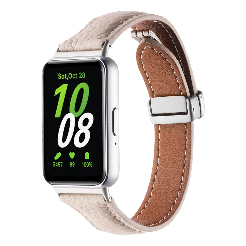 Super Cool Samsung Galaxy Fit 3 Genuine Leather Strap - White#serie_8