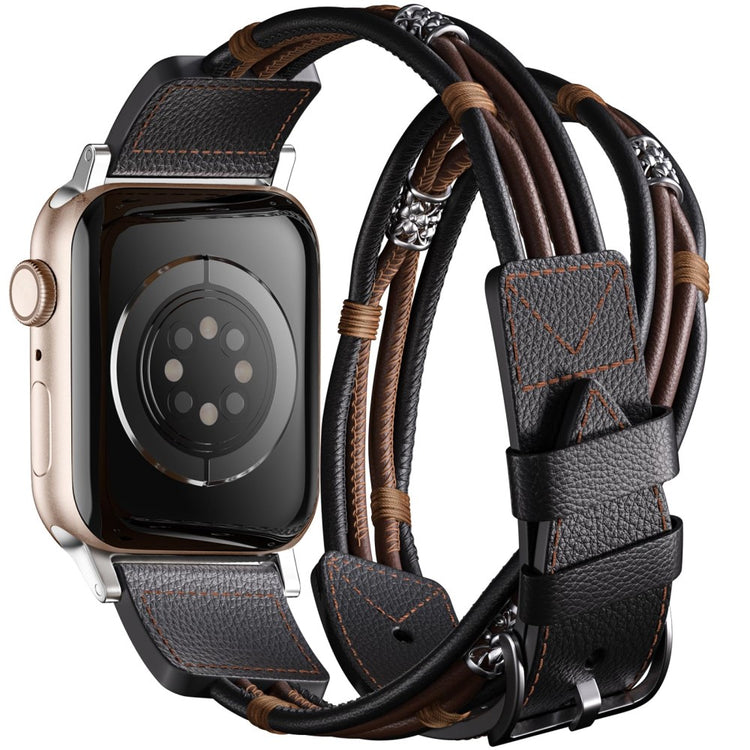 Delightful Apple Smartwatch Genuine Leather Universel Strap - Black#serie_1