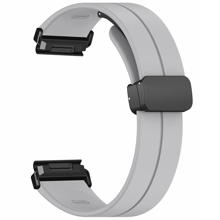 Garmin Fenix 7 / 6 / 5 22mm Wrist Strap Flexible Silicone Watch Band with Magnetic Buckle - Grey#serie_9